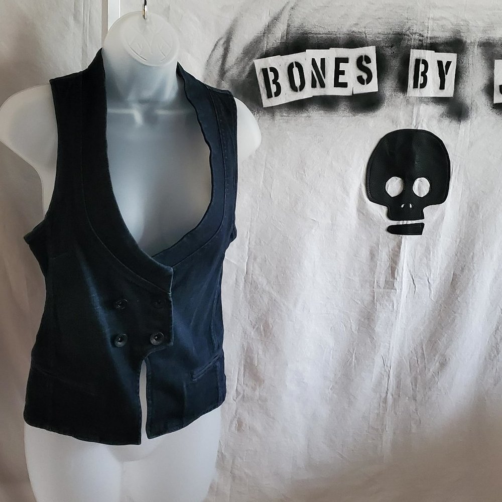 Banana Republic Black Double-Breasted Vest